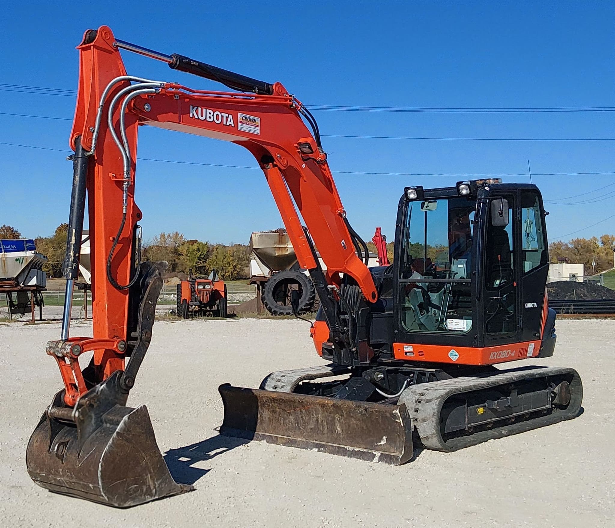 2016 Kubota KX080-4 mini excavator - Side view
